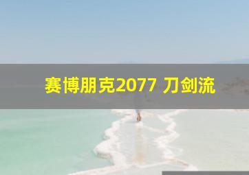 赛博朋克2077 刀剑流